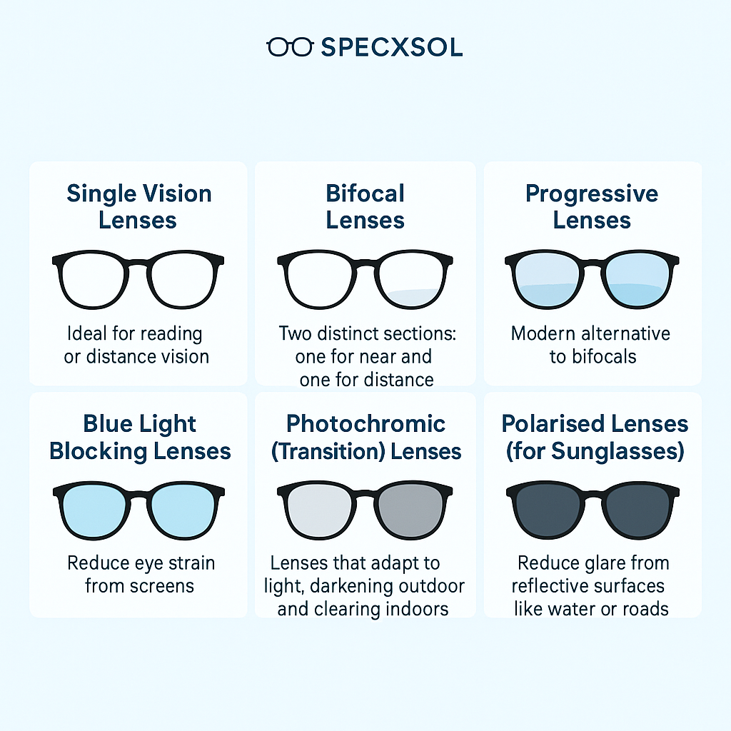 A Complete Guide to Different Types of Lenses for Your Glasses